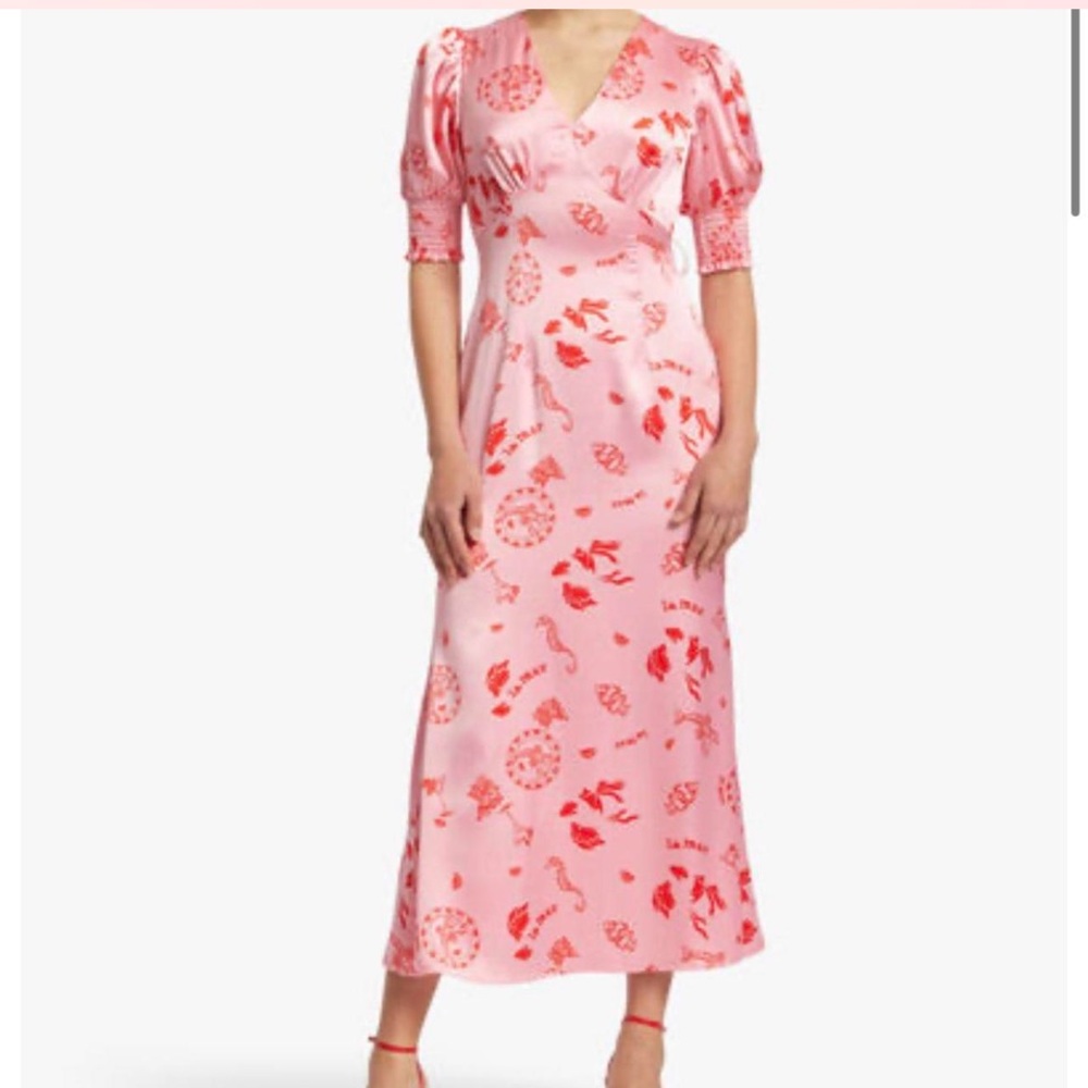 Never Fully Dressed
Pink La Mer May Midi Dress Size 14.